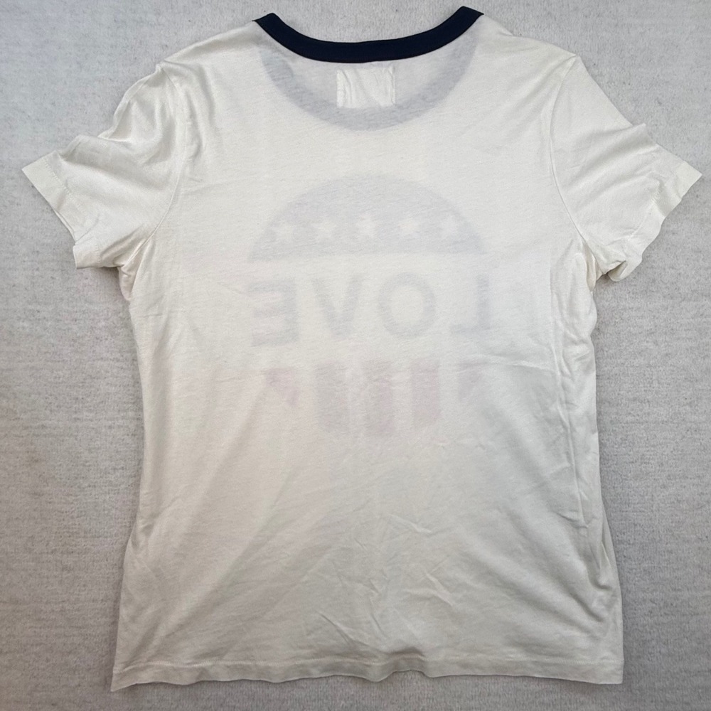 Sol Angeles Womens Love Ringer T-Shirt Patriotic Stars Stripes Sm thin retro - Picture 7 of 8